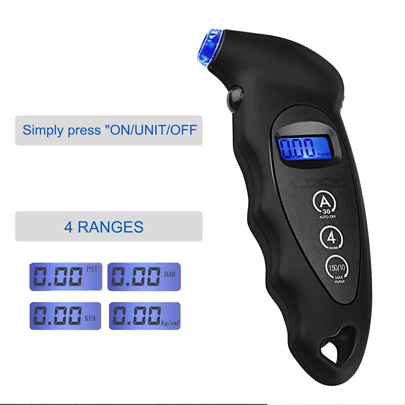 Bandenspanningsmeter Backlight Hoge Precisie Digitale Bandenspanning Monitoring 0-150 Psi Auto Bandenspanning gauge