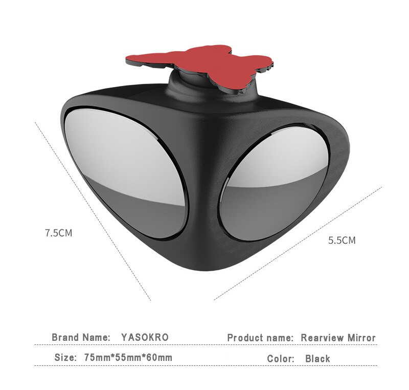 360 graden draaibare 2-zijdige auto dodehoekbolle spiegel Automobiel Exterieur Achteruitrijcamera Parkeerspiegel Veiligheidsaccessoires