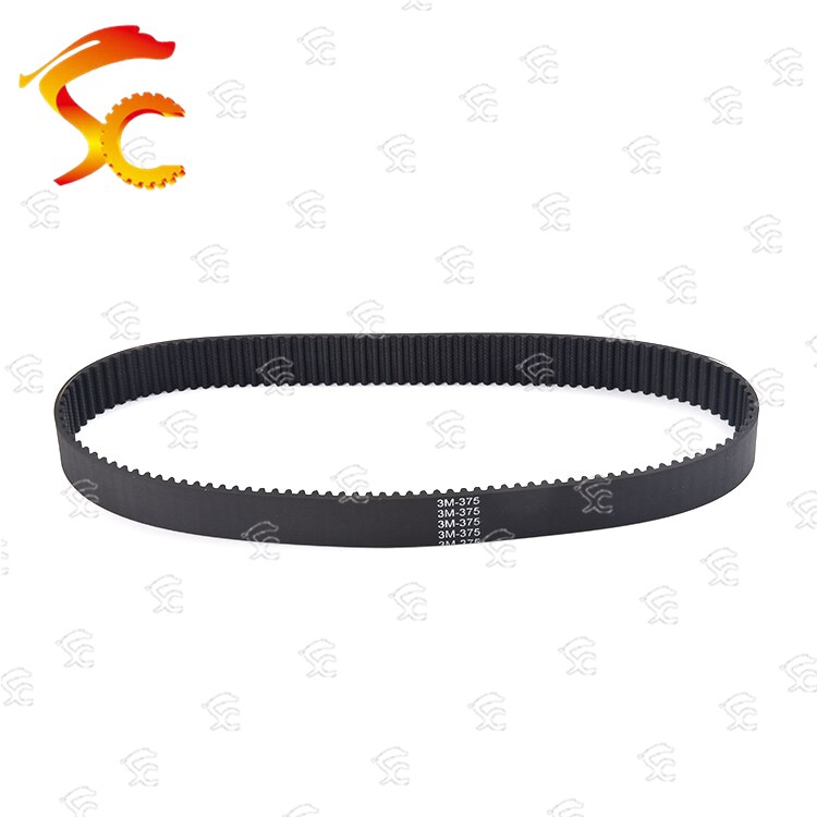 HTD 3M Riem 3M-375 lengte 375mm Tanden 125 gesloten lus rubber Drive Riem breedte 6mm/10 mm/15mm
