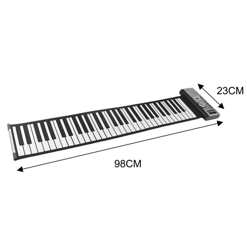 Waterproof Rechargeable Digital Keyboard Piano 61 Keys 128 Tones Portable Flexible Electronic Roll Up Piano Built-in Speaker