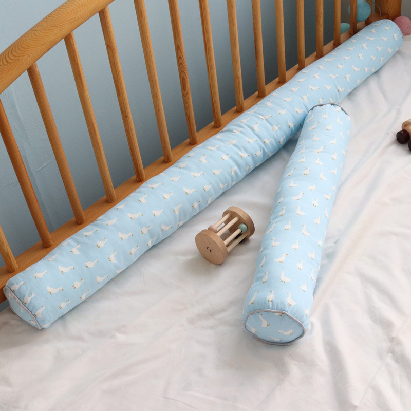 Katoenen Baby Slapen Lange Kussen Rond Kussen Wieg Nest Bumper Nachtkastje Protector Pasgeboren Baby Cot Versieren Bed Omtrek: 60x10cm 2