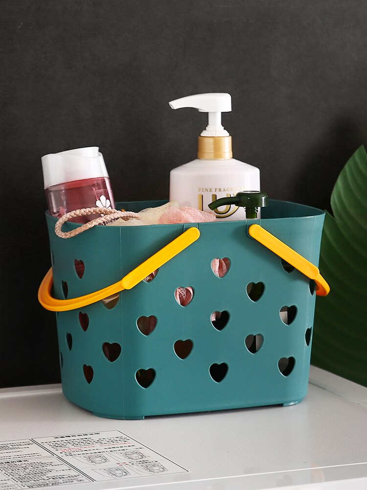 1 peça de cesta de banho portátil banheiro cesta de banho feminino bonito cesta de banho com produtos de higiene pessoal banho azul dormitório armazenamento bo