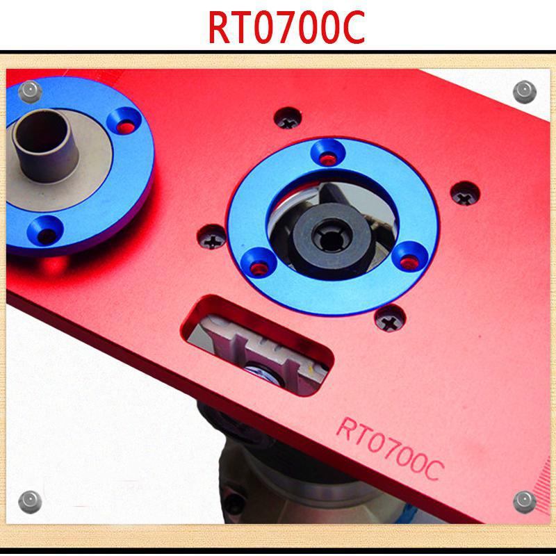 1PC Aluminum Router Table Insert Plate w/ 2 Router Insert Rings for Woodworking Benches Router RT0700C