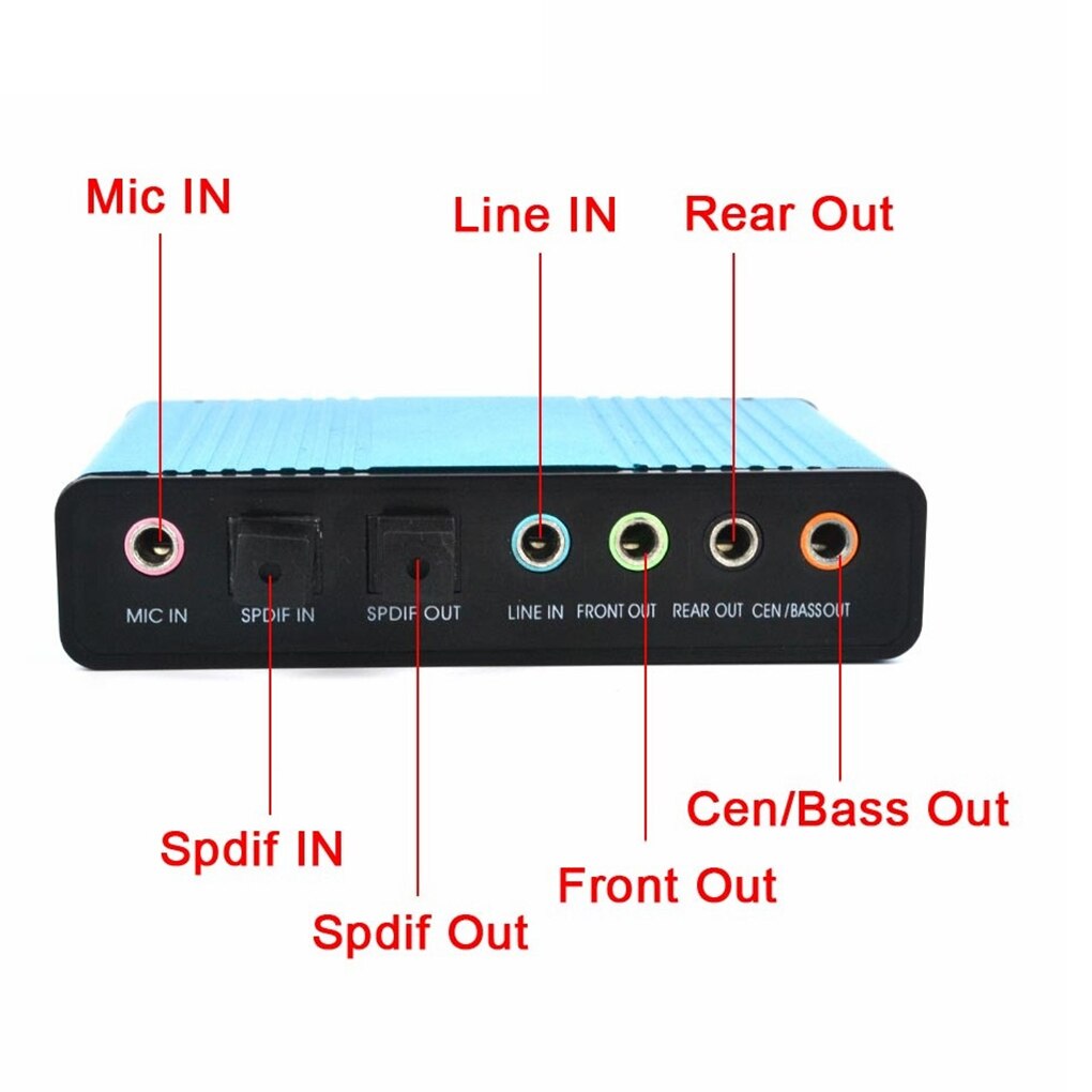 6 Channel 5.1 USB Sound Card Surround Optical External USB Audio Adapter Card For PC Laptop Desktop Tablet Sound Blaster