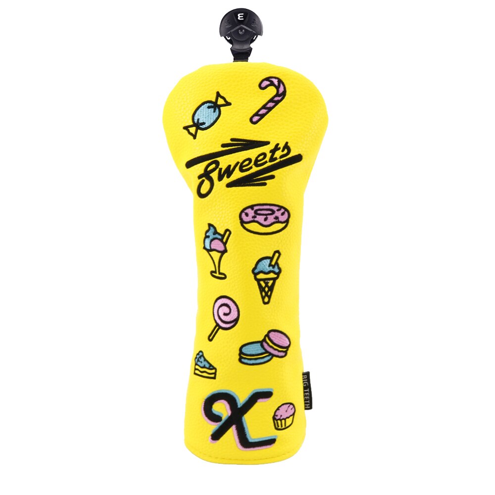 Kuljettaja väylä hybridi headcover golf kattaa mailat suojelija multi style: Keltainen karkki x