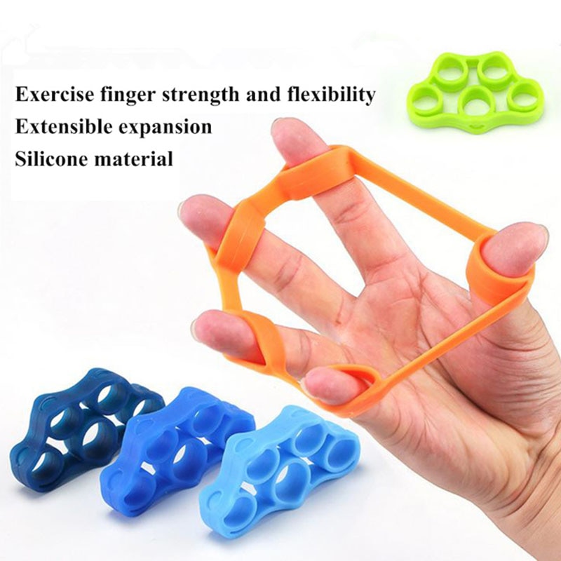 Silicone dedo mão gripper resistência bandas dedo aperto mão pulso maca dedo expansor exercício força trainer