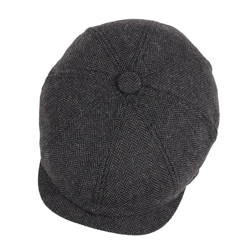 Tweed bomuld 8 styk sort sildeben newboy cap herre klassiske 8- quarter panel style flad caps dame baret hat