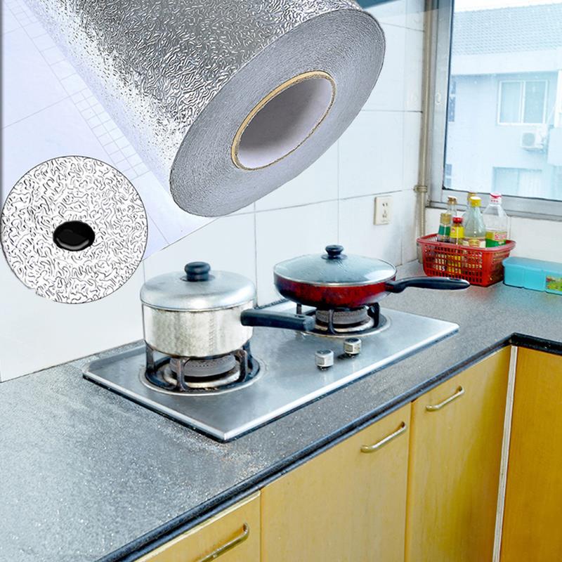 Water Proof Keuken Sticker Aluminiumfolie Muursticker Anti-Fouling Zelfklevende
