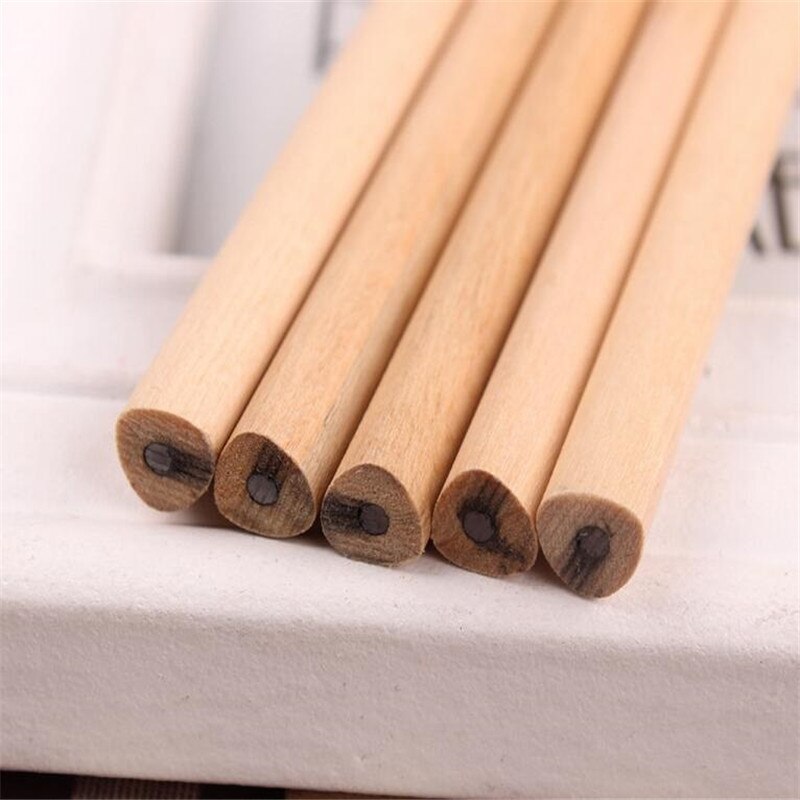 3pcs/lot Natural Wood Pencil HB Blank Hexagonal Circular Round triangle Non-toxic Standard Pencil Office School Supplies