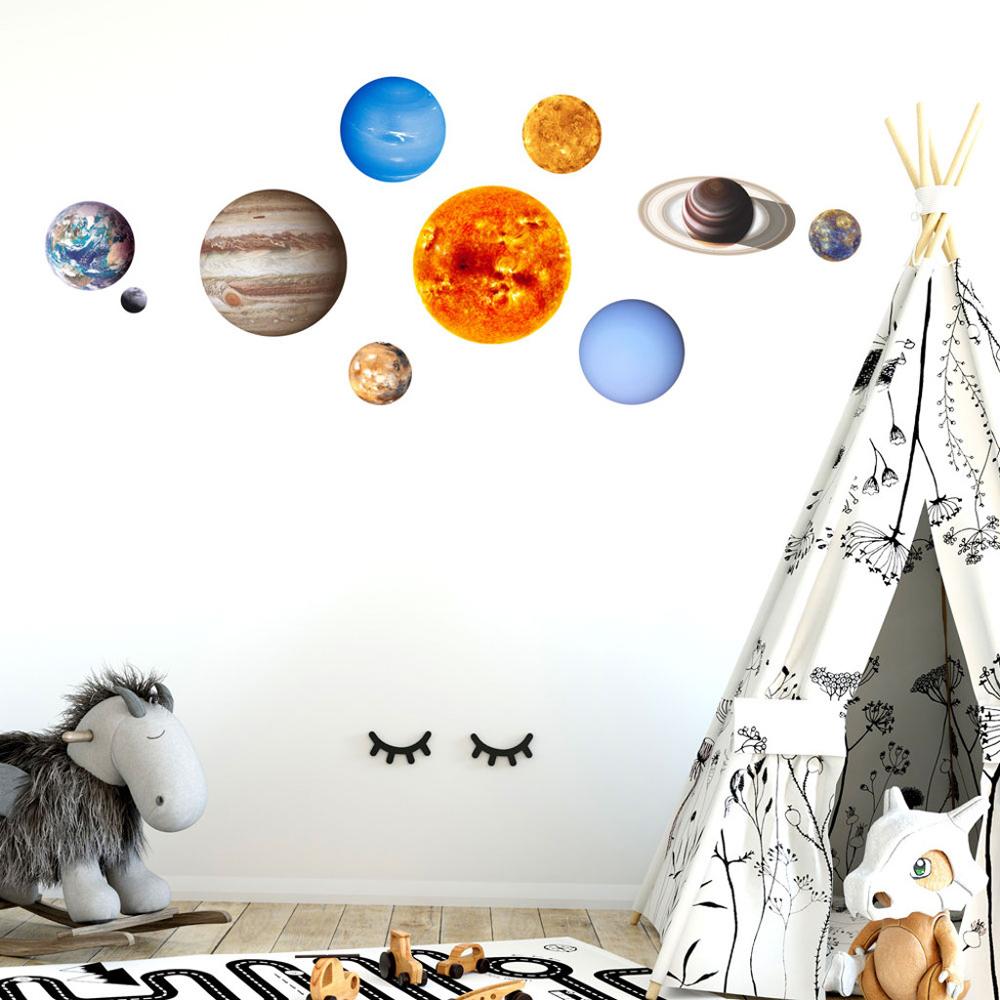 1Set Planet Solar System Fluorescent Wall Stick The Universe Planet Galaxy Children Room Bedroom Luminous Wall Stickers