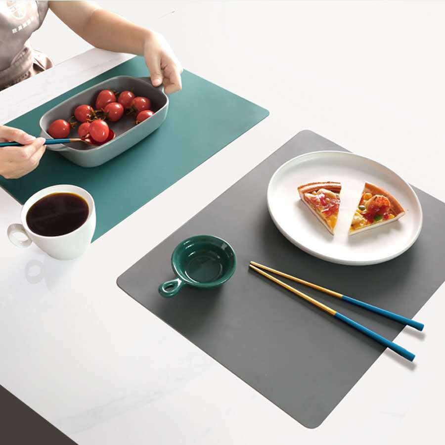 Vandtæt placemat silikone skridsikker bordplade vaskbar varmeisolering bordmåtte spisestue dekoration til bord