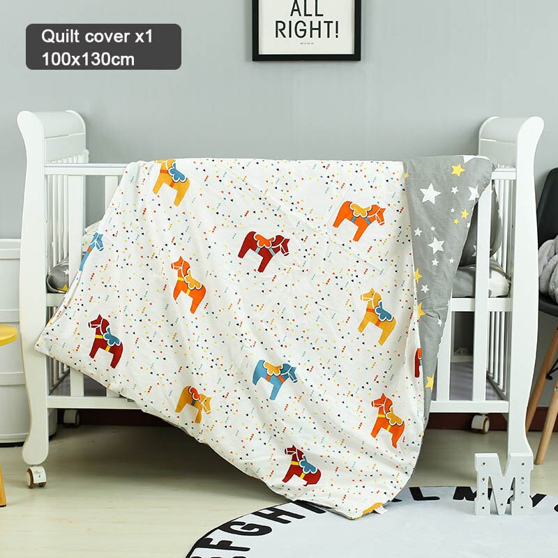 1pcs Baby Dekbedovertrek 130*100cm Cartoon Plaid Cover Pad Dots Dieren Milieubescherming Baby Beddengoed Ademend zachte: Light Grey