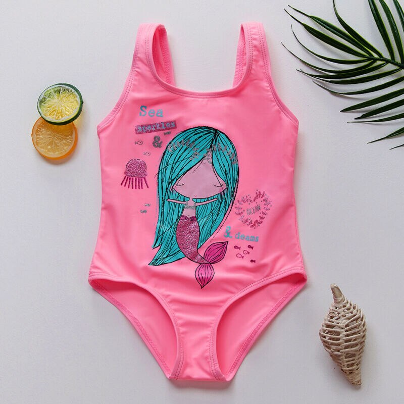 Novedades en ropa para niña bebé, traje de baño de una pieza con de sirena para chico y niña, ropa de baño para playa