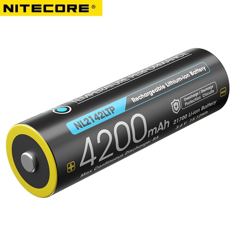 NITECORE NL2142LTP 4200mAh 3.6V 8A High Discharge -40°C low temperature resistant high performance 21700 Li-ion Battery