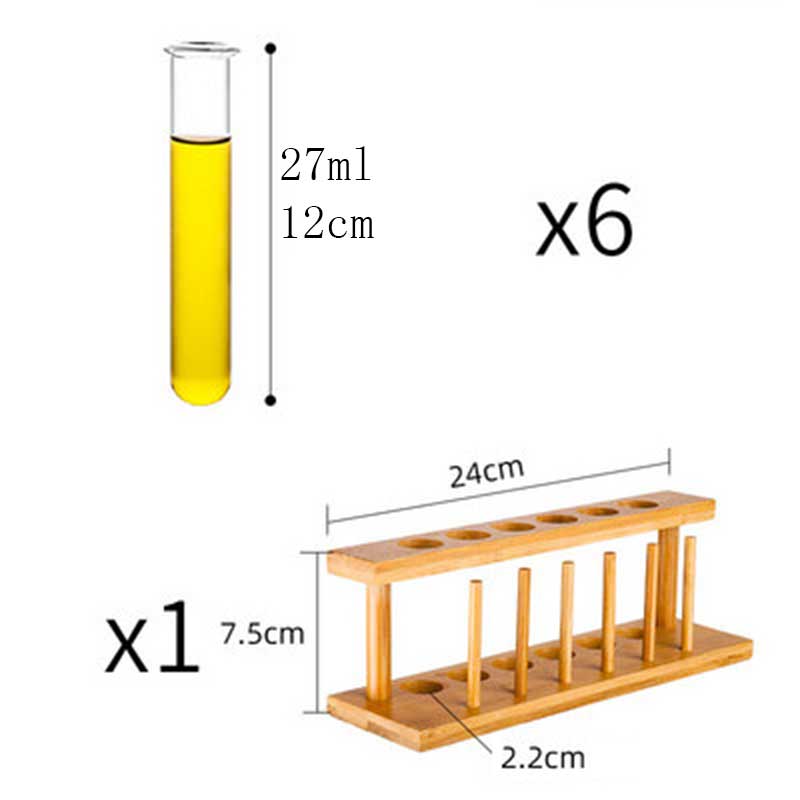 6Pcs Test Tube Cocktail Glass With Wood Rack Wine Glass Cup Shot Glass Home Bar Party Barware vasos de vidrio: Default Title