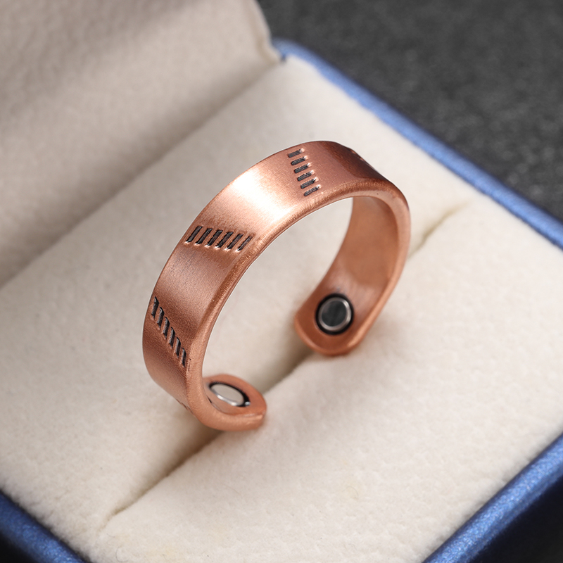 Anillo magnético con apertura de cobre ondulado a la Retro, accesorios de joyería Retro multifuncionales para hombres y mujeres: Verde