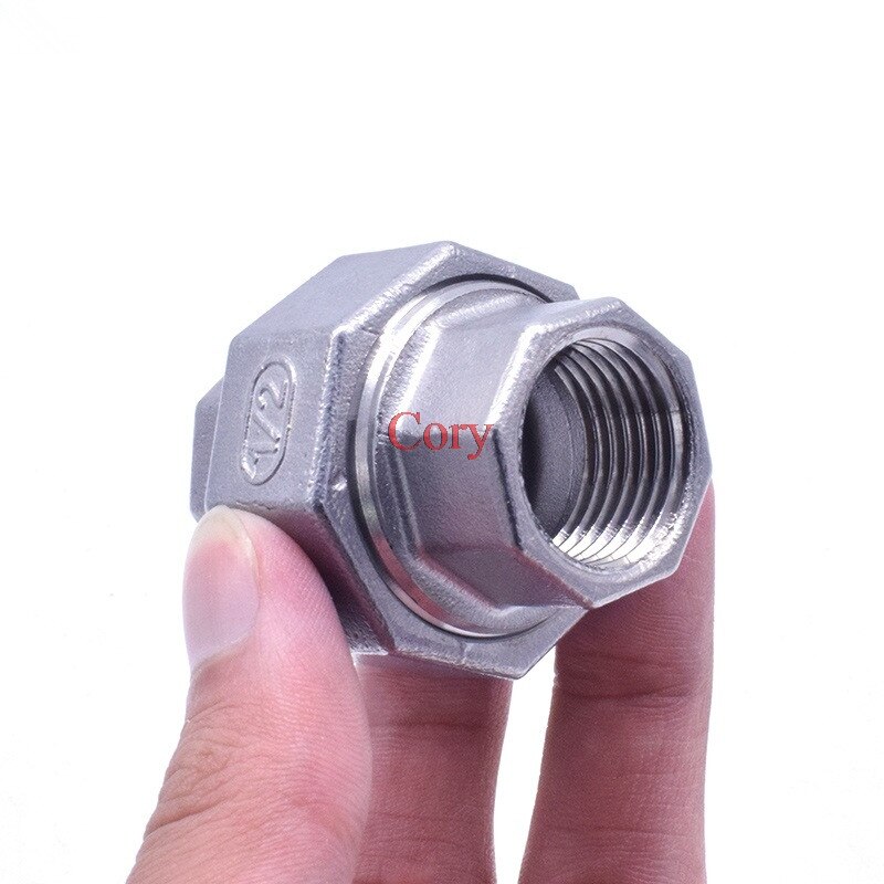 1PC Stainless steel Female Thread straight cross Union 1/4 3/8 1/2 3/4 1" 1.2" 1.5" 2" water pipe connector Hose connector