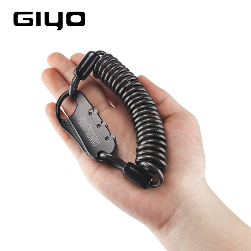 Giyo Mini Fietsslot 3 Digit Wachtwoord Anti-Diefstal Fietsslot Fietsen Helm Code Combinatie Security Cable Lock 4.15mm Dia