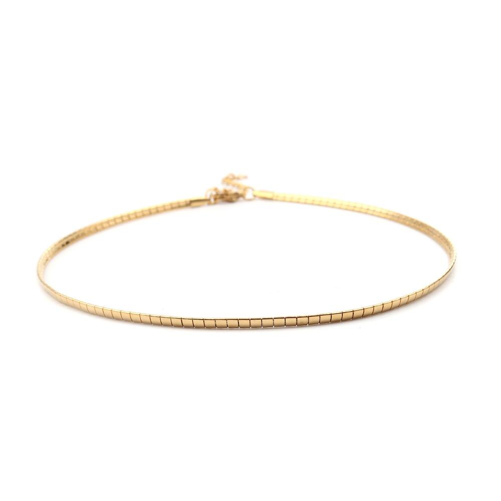 304 Rvs Choker Ketting Zilver Kleur Rechthoek Voor Vrouwen Mannen Party Club Punk Stijl Kraag Sieraden 35Cm Lange, 1 Pc