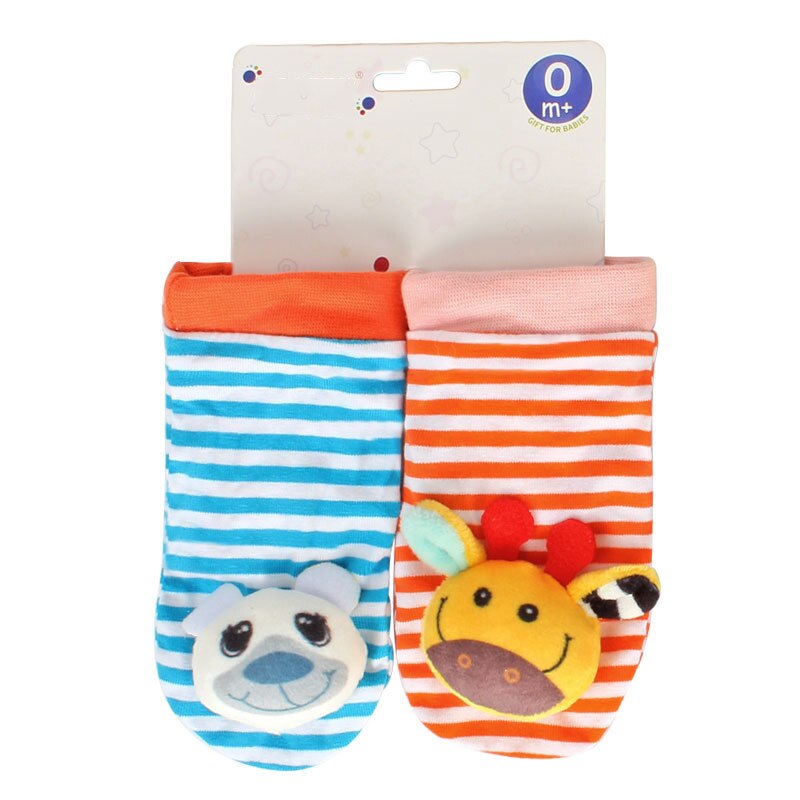 Ebene Baby Glocke Spielzeug Nette Plüsch Handgelenk Band Plüsch Spielzeug Tiere Spielen Gurt Baby Rasseln Hand Kleinkind Spielzeug Kind für 0 12 Monate: Socke CM022