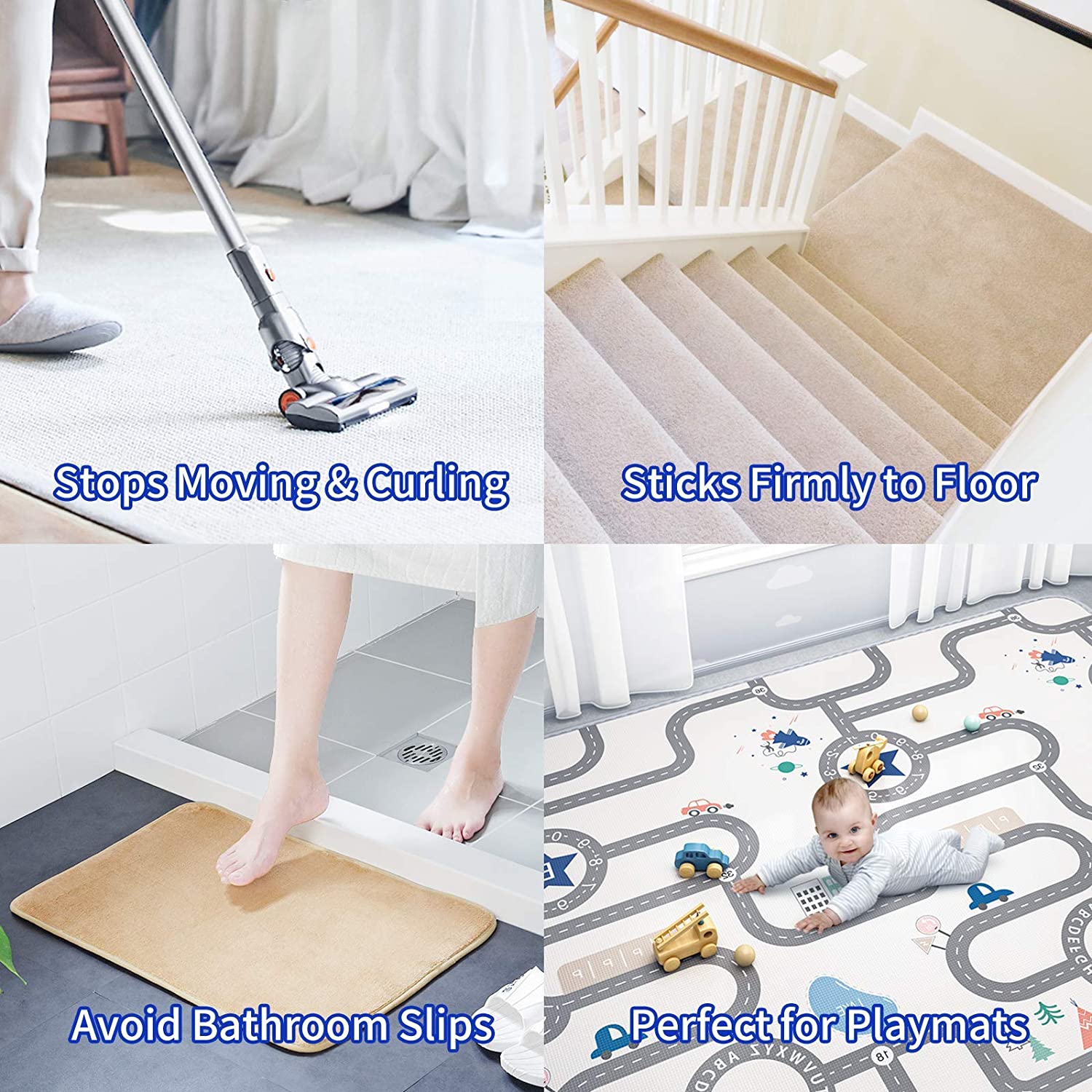 Anti Unterhose Teppich Pads Machen sterben Ecken von Teppich Flache, sterben Teppich Aufkleber sind Geeignet für Holz Etagen und Gefliest Etagen.