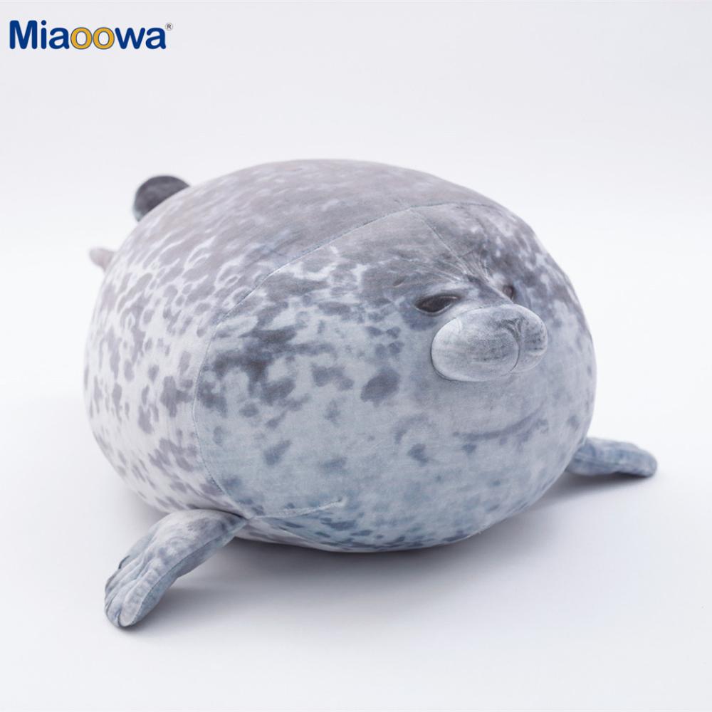 20-80cm schattige zeeleeuwen knuffels 3d nieuwe kussens zachte zeehonden knuffel knuffel kussen babycadeau: 20cm / Grijs
