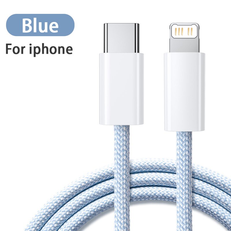 20W Pd Usb C Kabel Voor Iphone 13 Pro Max Snel Opladen Usb C Kabel Voor Iphone 12 11 mini Pro Max Data Usb C Kabel: blue / 0.25m