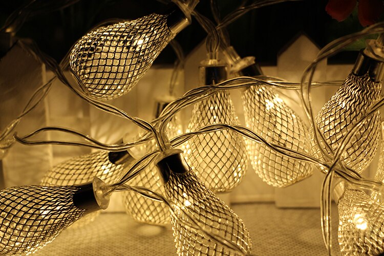 20 leds String Light AA Battery Operated Christmas Garland Light Fairy Xmas Wedding Festival Home Decoration hollow pendant