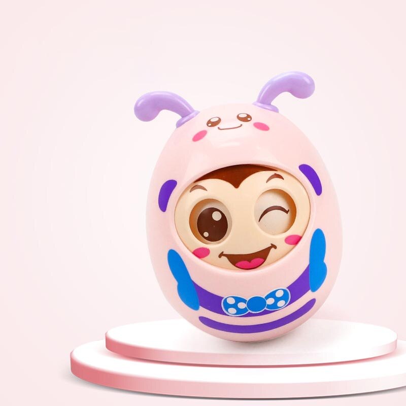 16 soorten Schattige baby Rammelaars bell knikken Pop Knipperen Ogen Tumbler Roly-poly Bijtring speelgoed Pasgeborenen Baby Vroege educatief speelgoed: pink blink eyes