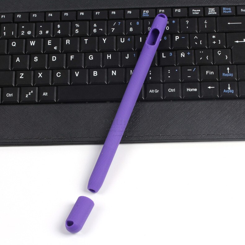 Soft Silicone For Apple Pencil 1 Case Cute For iPad Pencil Tip Cover Holder Tablet Touch Pen Stylus Full Protective Pouch Bags: Purple