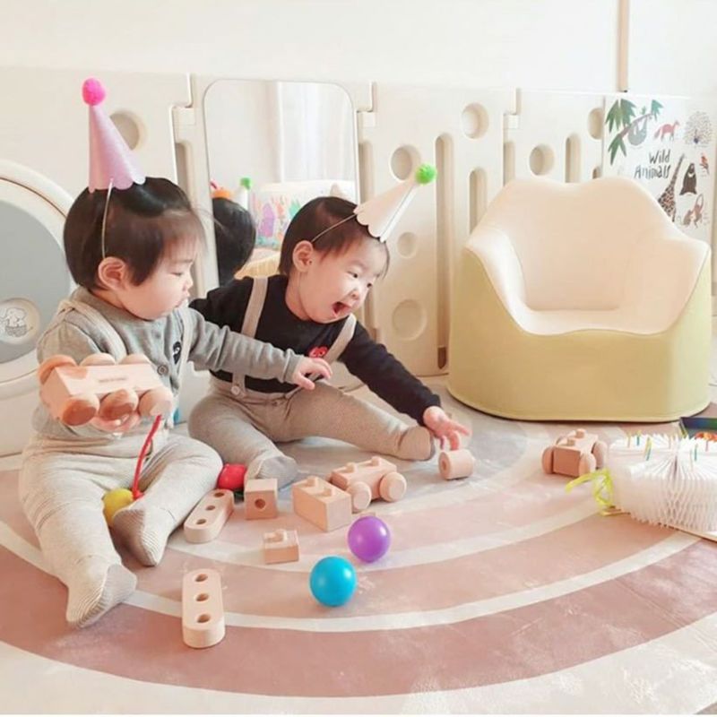 Baby spædbarn lege gulvmåtte kravletæppe tæppe regnbue børn legemåtte tæppe