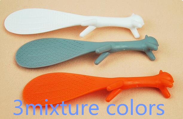 1-3PCS Useful Kitchen Tool Korean Cute Lovely Kitchen Supplie Squirrel Shaped Ladle Non Stick Rice Paddle Meal Spoon: MULTI