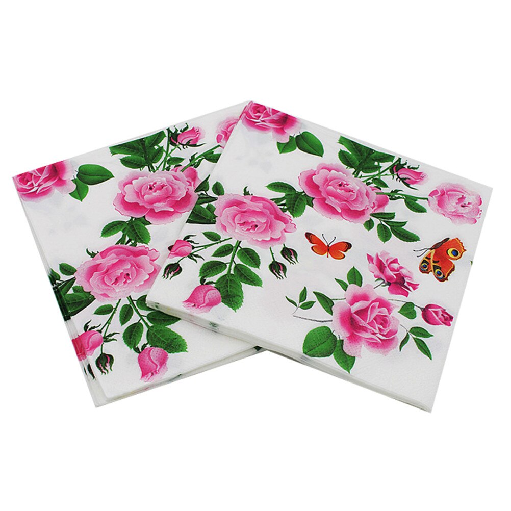 20 stuks/pak met bloementhema, papieren servetten, tissue servetten, decoupagedecoratie, feestelijke feestbenodigdheden: 15