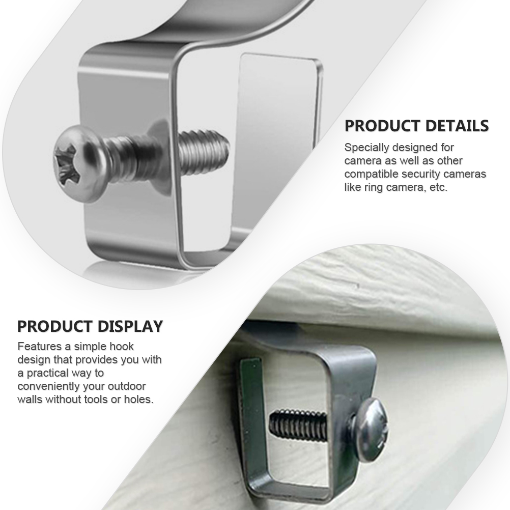 6pcs Vinyl Siding Screws Hooks Steel Outdoor Siding Screw Hanger No-Hole Needed Siding Clips