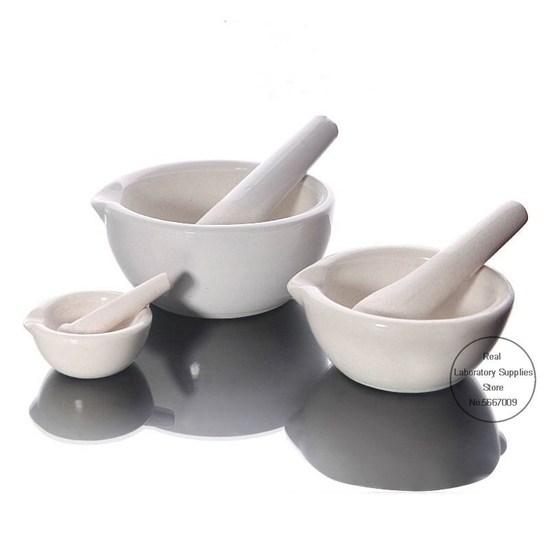 1 peças diâmetro 60mm 80mm 100mm 130mm 160mm laboratório porcelana almofariz e pilão branco mistura de moagem conjunto tigela