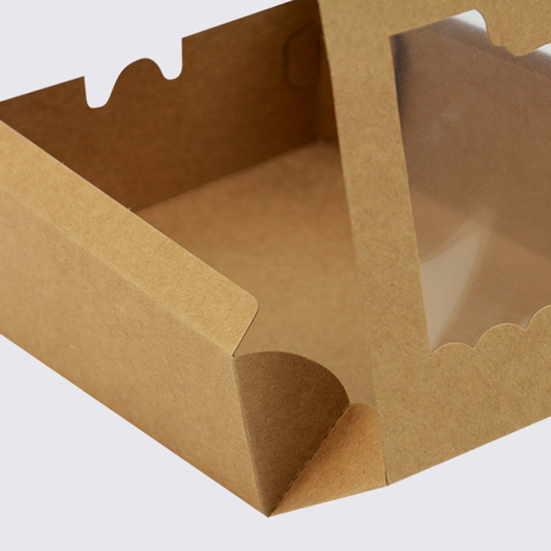 10pcs With Clear Window Kraft Paper Packaging Box Cake Box For Egg Tart Cupcake Wedding Home Party Supplies Candy Boxes