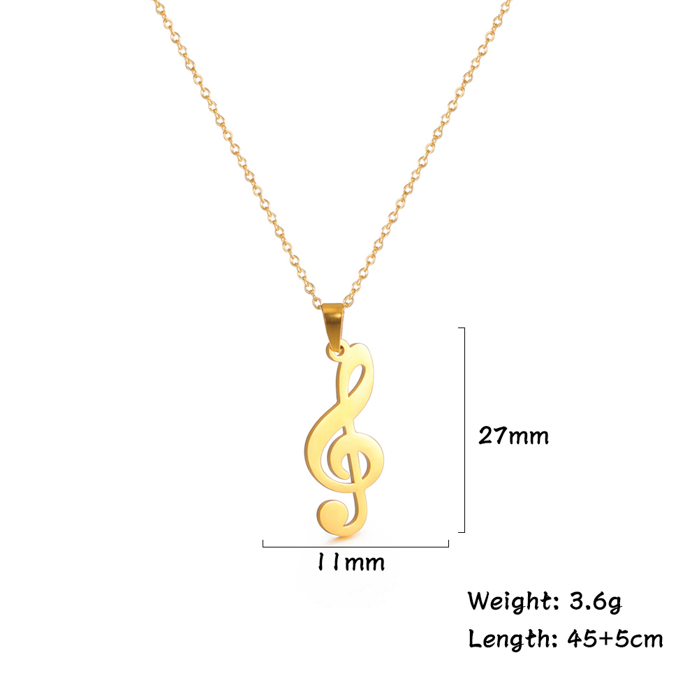 Lucktune Muzieknoot Hart Van Treble Sleutel Hanger Ketting Voor Vrouwen Rvs Liefde Muzikale Symbool Ketting Ketting Sieraden: Imitation Rhodium Plated