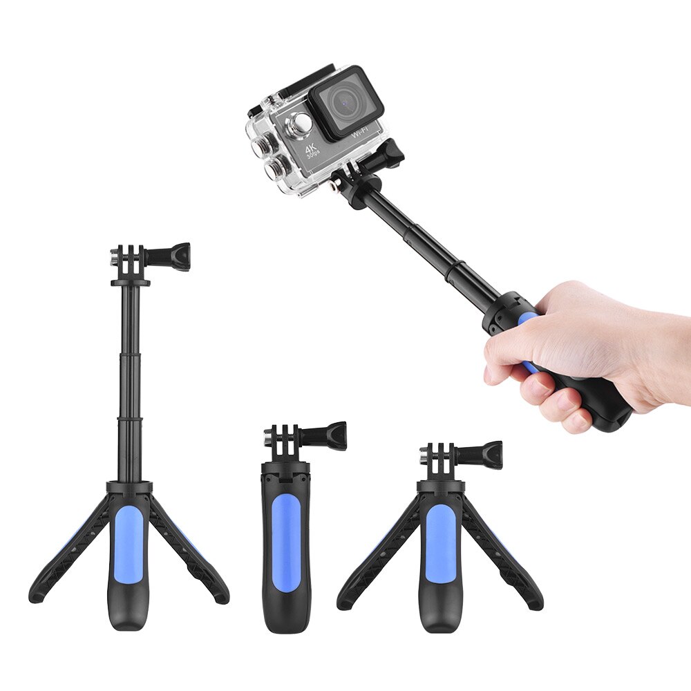 Mini Extension Handheld Statief Selfie Stok 3 in 1 Uitschuifbare Monopod Selfie Stok Statief voor iPhone 8 voor Samsung voor gopro 4 5