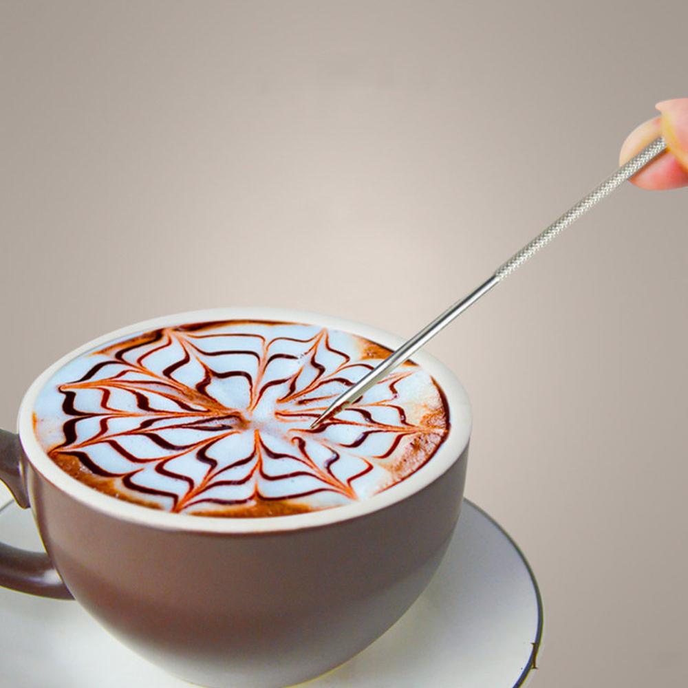 1 stk barista cappuccino espresso kaffe dekoration latte art pen tamper nål fancy kaffe mixer værktøj