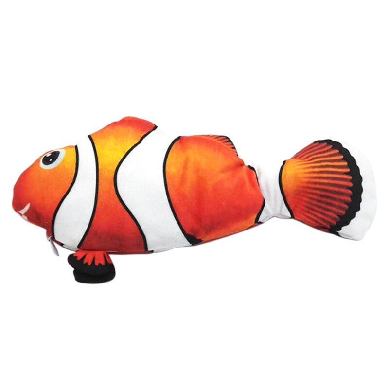 Pez eléctrico que se mueve, juguete para gato, LED, simulación realista, pez que baila volando, H055: Clownfish