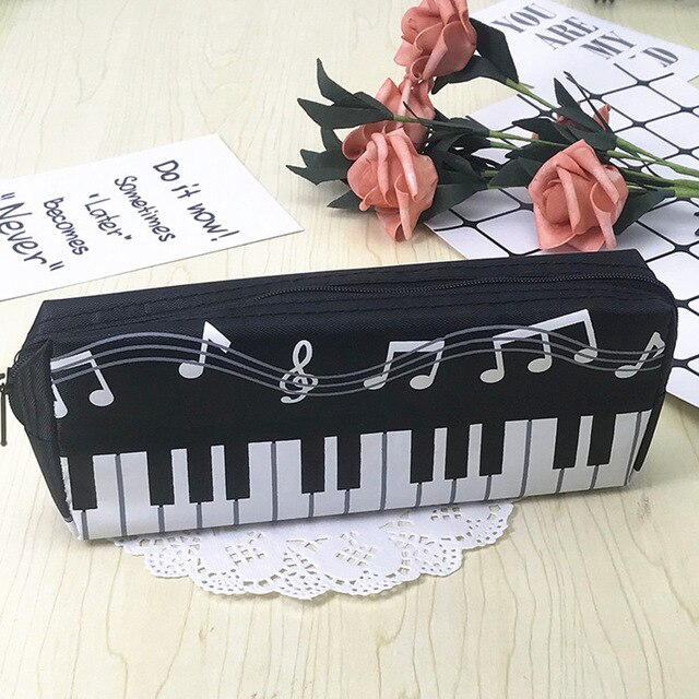 Classical Note Computer Case 1 Pcs Music Notes Piano Keyboard Pencil Case Large... – Grandado
