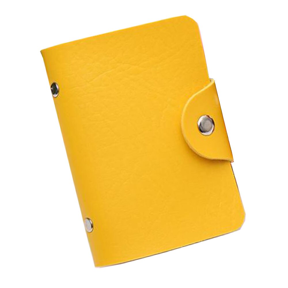 Pu Leer Functie 24 Bits Card Case Visitekaarthouder Mannen Vrouwen Credit Paspoort Card Bag Id Passport Card portemonnee: YELLOW