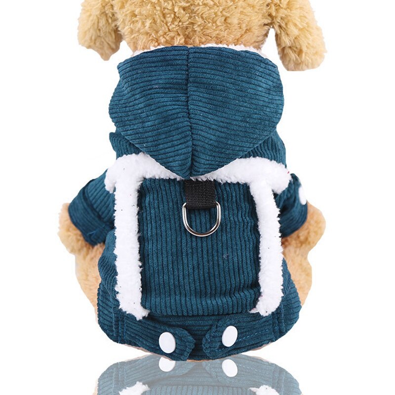 AHUAPET kombinezon zimowy dla psa Chihuahua kurtka zimowa dla psa odzież dla pomorskiego Parka Frenchie ciepły kombinezon z kapturem: A / Chest 25-35cm