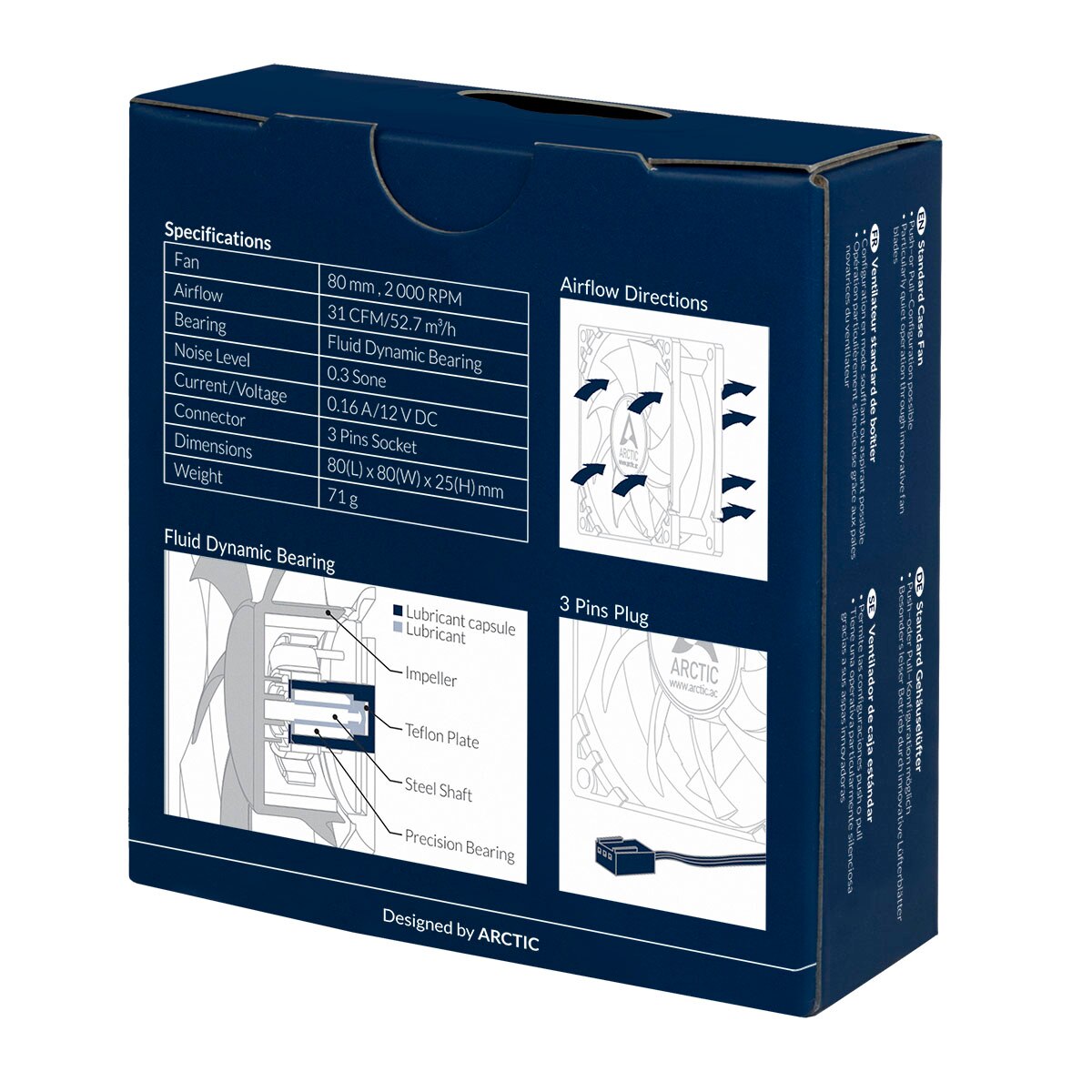 ARCTIC – ventilateur F8/P8 PWM REV.2/8cm, 4Pin PMW, réglage du contrôle de la température, refroidisseur de 80MM