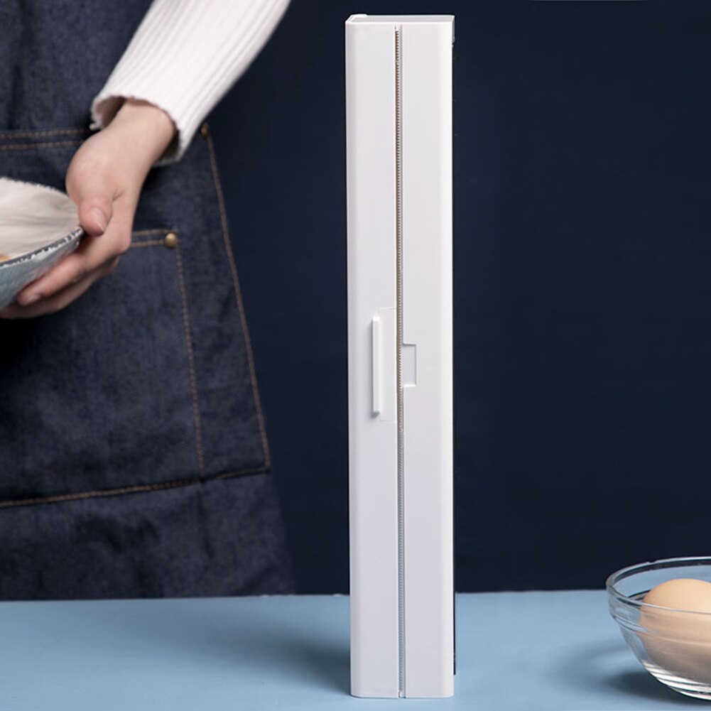 Eco Friendly White Food Wrap Dispenser 32x5x5cm Plastic Cutter Restaurant Cling Film Sealing DIY Home Kitchen