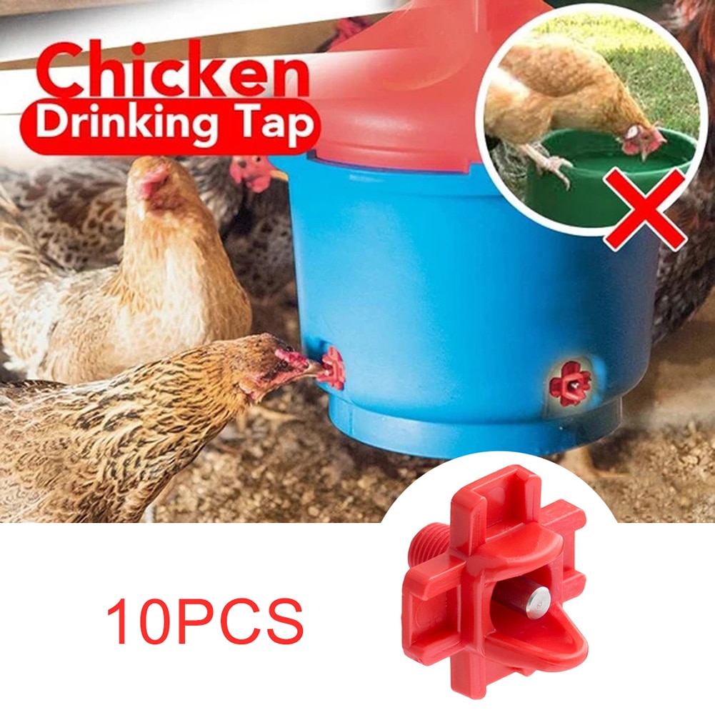 10 stuks/set drinkbakken voor kippen, drinkkranen voor kippen, drinkbakken voor kippen, water voor kippenhok, drinknippels voor kuikens