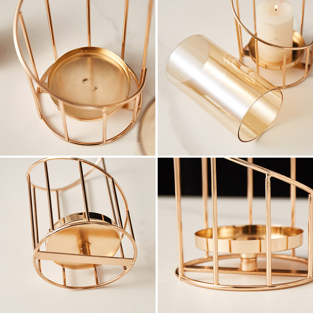 Gouden kaarsenhouder, europese geometrische ijzeren kandelaar, romantische kristallen kaarsenhouder, woondecoratie, tafeldecoratie, huwelijksknutselwerk