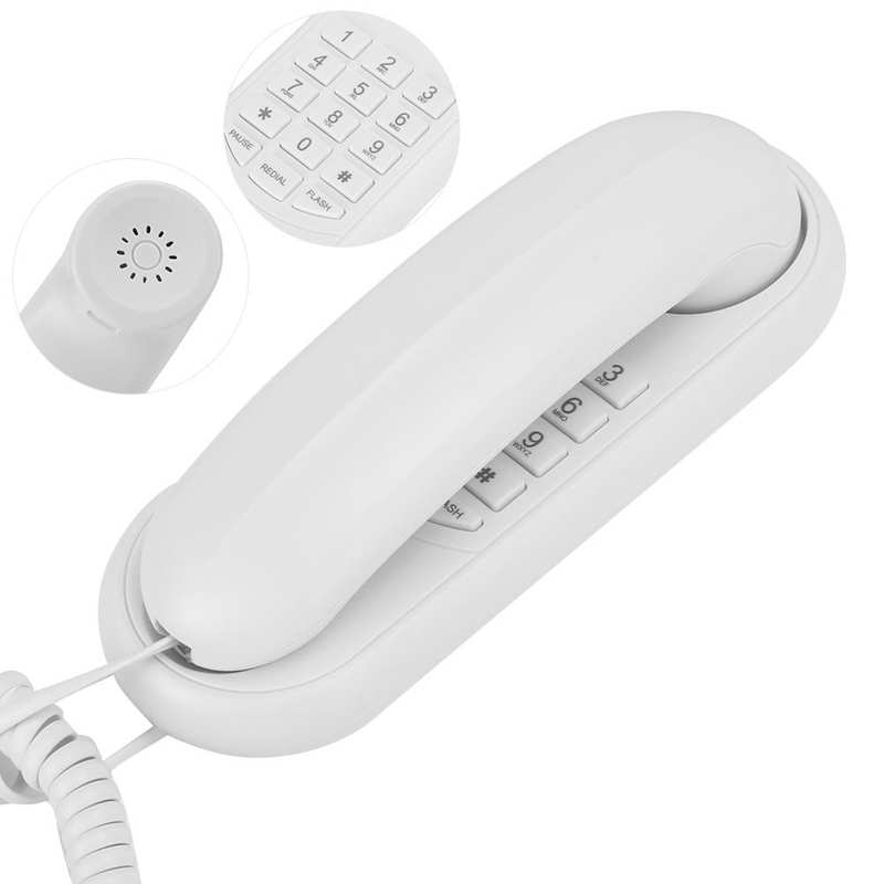 Table Wall Dual Purpose Hotel Telephone Bathroom Office Wall-mounted Family Landline White telefone