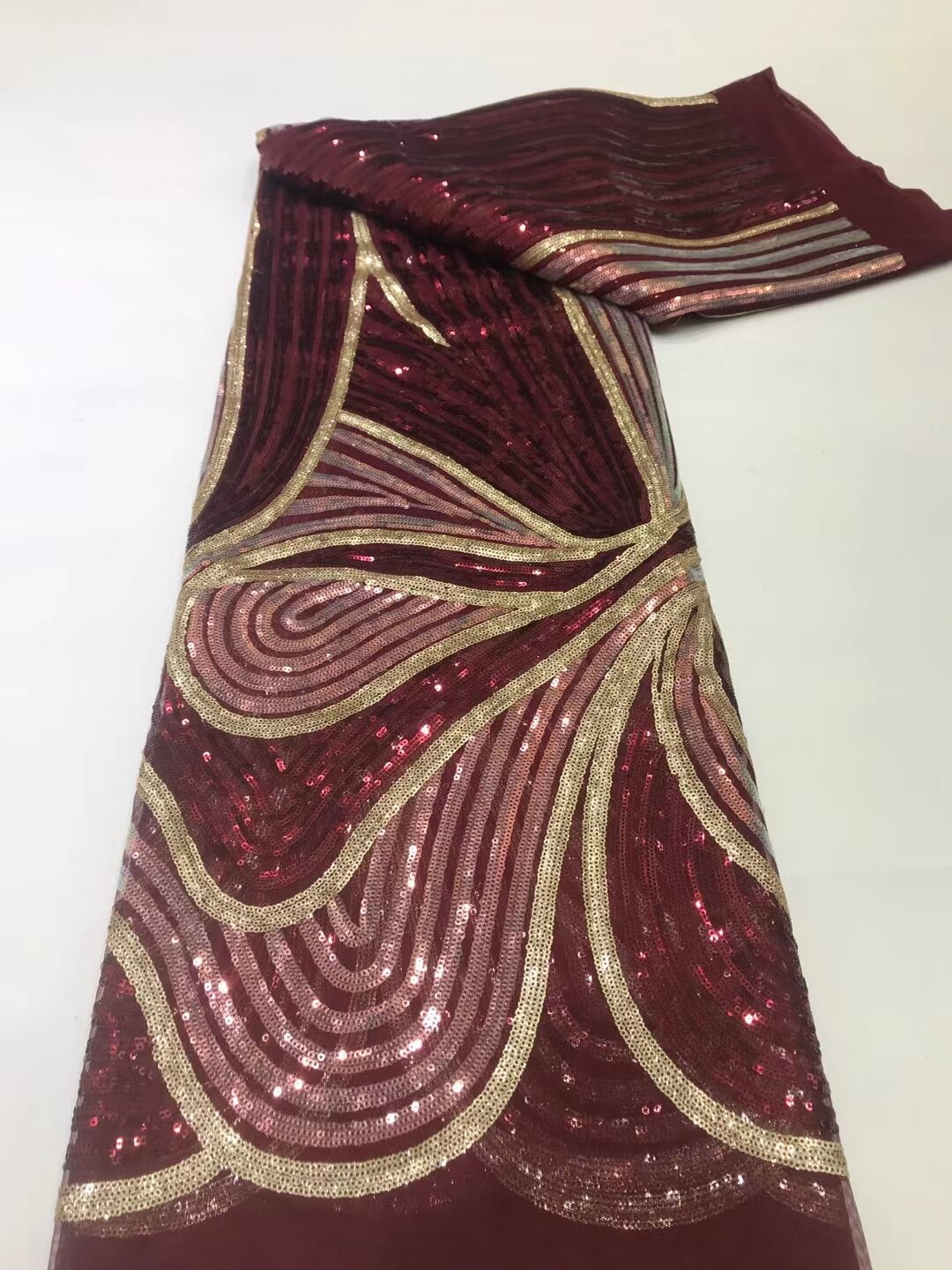 Classic African French Tulle Lace with Sequins For Wedding Dress NN338_L