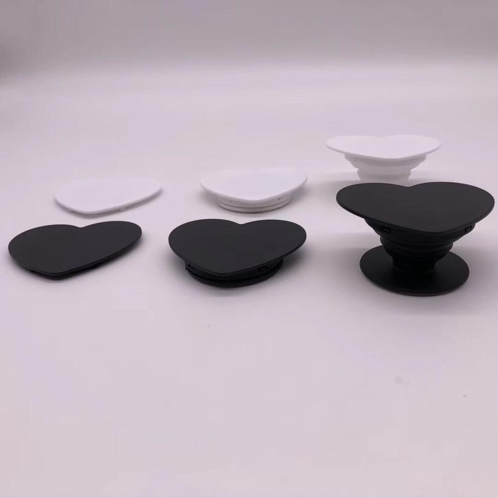 100pcs/lot Universal Heart Cell Phone Holder Real 3M glue Grip UV phone Stand 360 Degree Finger Holder Flexible adjustable: Flat Each color half